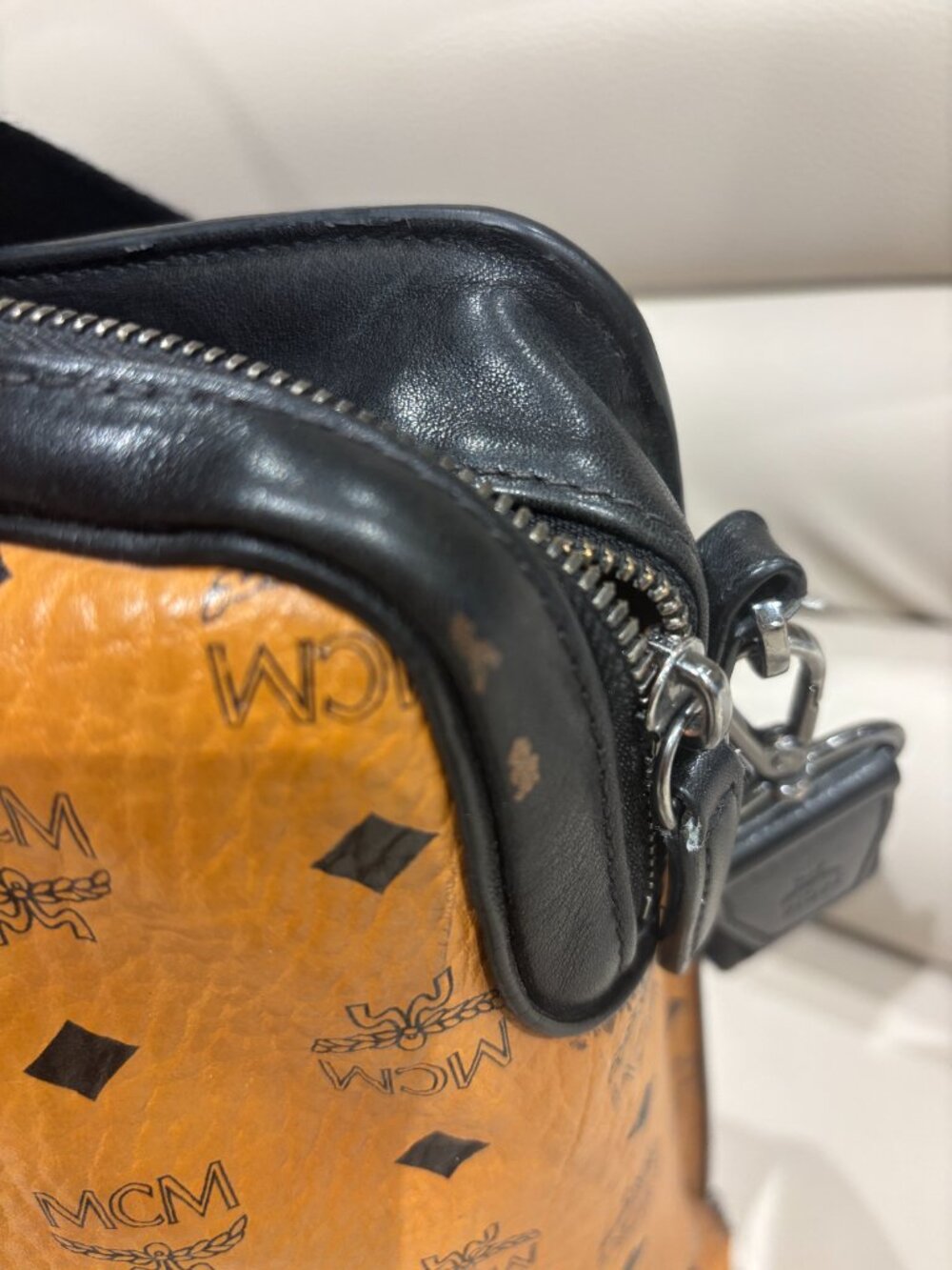 MCM Brown and Black Visetos Monogram Business Bag - Picture 3 of 6